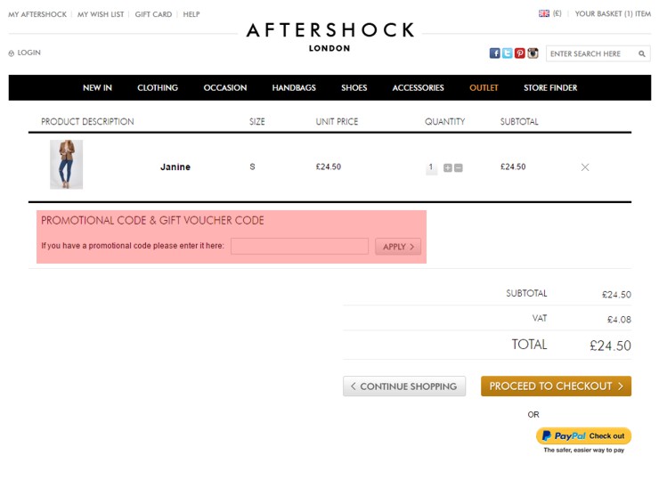 Aftershock London Voucher