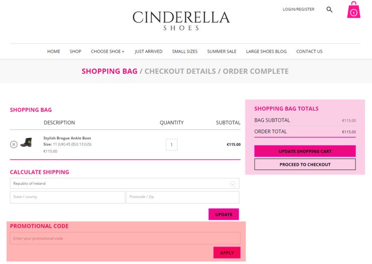 Cinderella Shoes IE Voucher