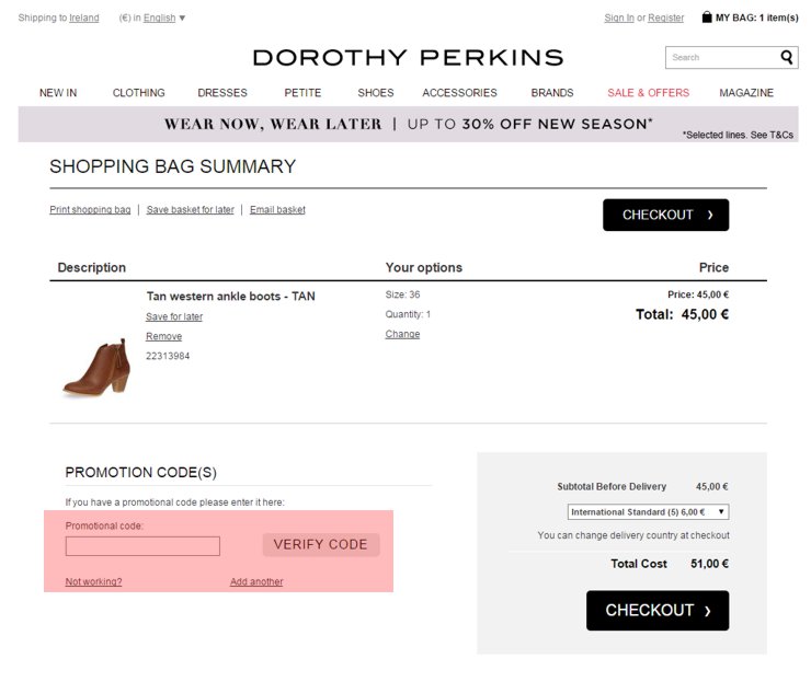 redeeming dorothyperkins.ie voucher-code