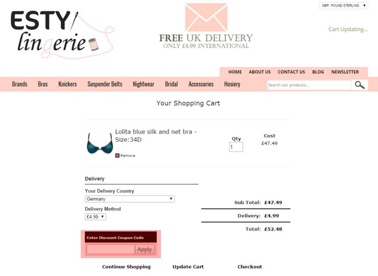 redeeming estylingerie.com voucher-code