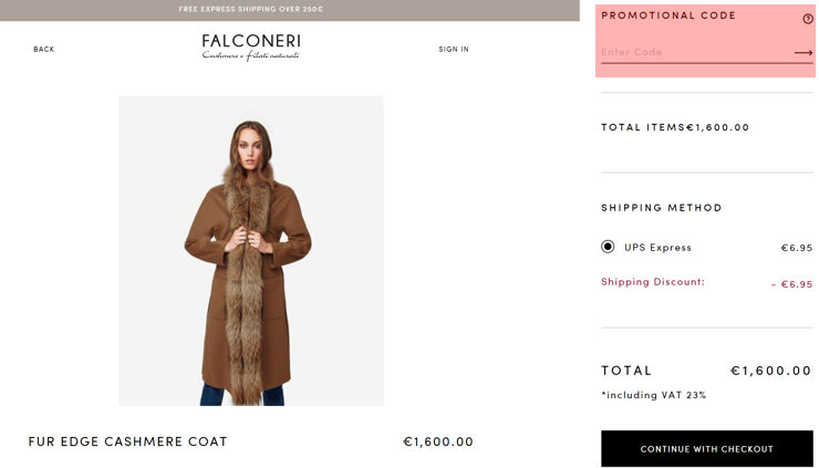 redeeming Falconeri voucher-code