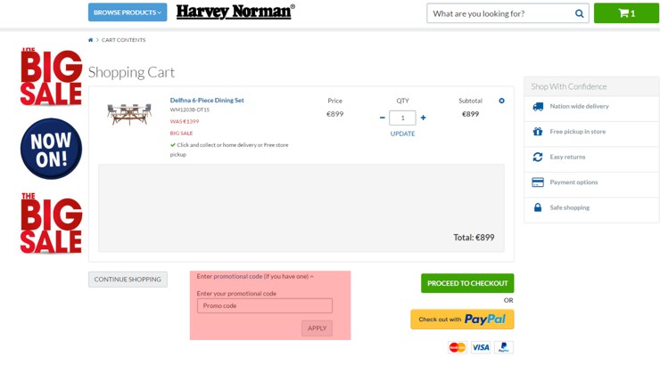 redeeming harveynorman.ie voucher-code