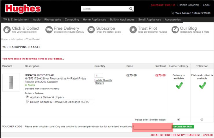 redeeming hughes.co.uk voucher-code