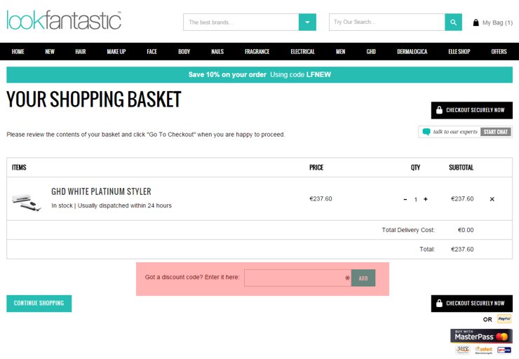 redeeming lookfantastic.com voucher-code