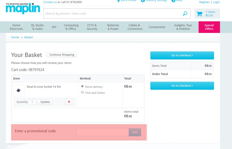 redeeming maplin.ie voucher-code