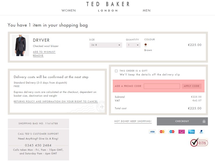 Ted Baker Ireland Promo Code Vouchercodes for discount January 2024
