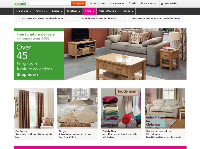 Dunelm discount furniture shop