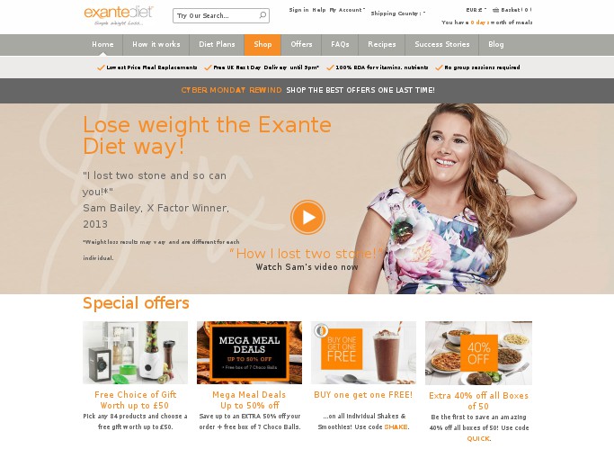 Screenshot of the shop