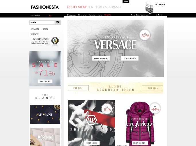 Screenshot of the shop