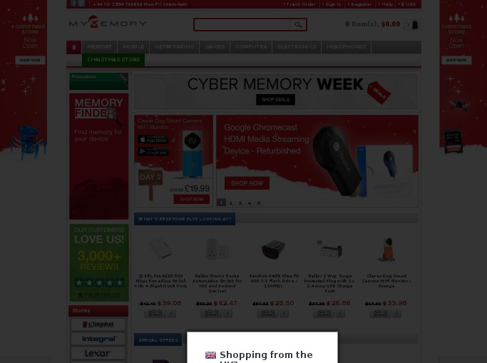 Screenshot of the shop