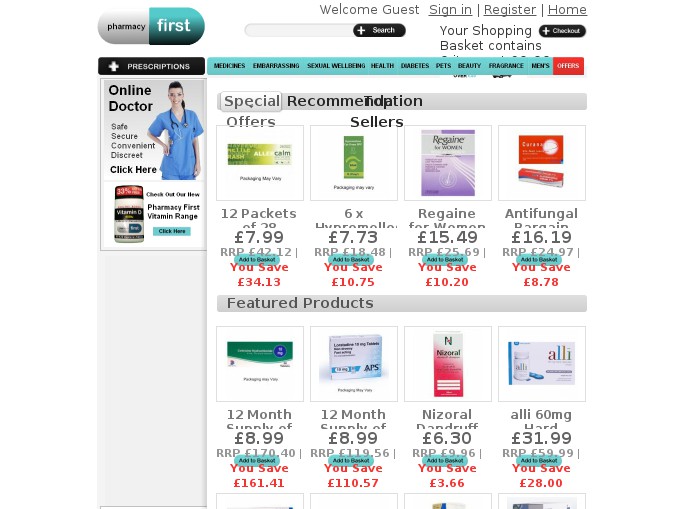 Screenshot of the shop