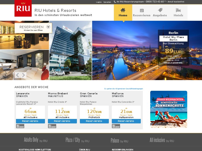 Riu Promo Code & Deal RIU is currently the world’s 30th ranked chain, one of the Caribbean’s most popular and the fourth largest in Spain. Be sure to get extra savings on all your purchases by taking advantage of Riu Hotels coupon codes, special promotions and unbeatable rates.
