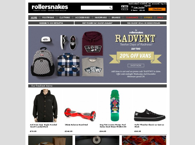 Screenshot of the shop