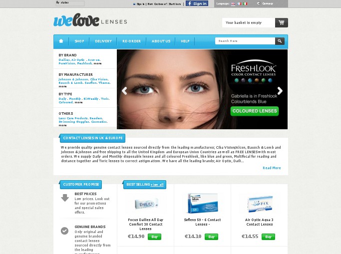 Screenshot of the shop