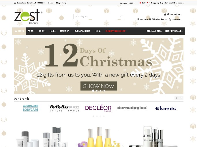 Screenshot of the shop